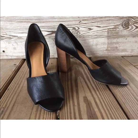 Franco Sarto Shoes - Franco Sarto Black Leather Emma D’Orsay Pumps Heel
